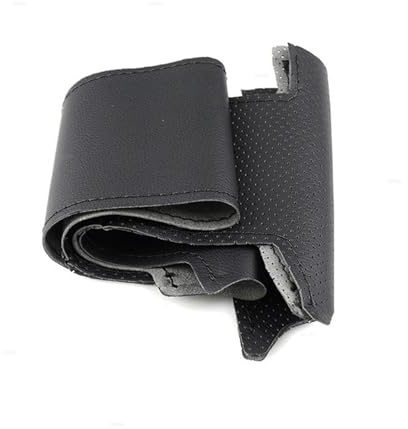Rivestimento Protettivo Volante Per Fiat Per Bravo Per Doblo Per Grande Per Punto Per Linea Per Qubo Treccia A Mano In Pelle Traforata Coprivolante Per Auto Trim Copristerzo(Black)