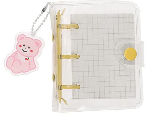 TOGEVAL Kleiner 3-ringe Binder Notizbuch Satz Pvc Hülle Transparent Gelb Loseblatt Planer 80 Seiten Kariert Organizer Für Schule Büro Zuhause