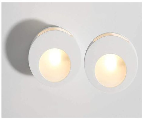 Applique da parete, applique a LED Compatible with interni, moderna, in gesso bianco, da parete, 5 W, bianco caldo, G9, rotonda, compatibile con soggiorno, camera da letto, corridoio, lettura sul como