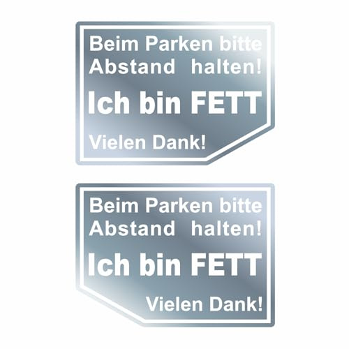 BIKE-label Aufkleber für Auto 90 x 65 mm Abstand halten bin fett X900304VA