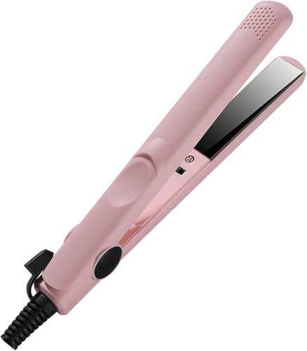 2 in 1 Mini Hair Straightener and Curler, Ceramic Mini Hair Curler, 30s Fast Heating Mini Hair Curler for Short Hair, Portable Mini Curling Iron Travel Size