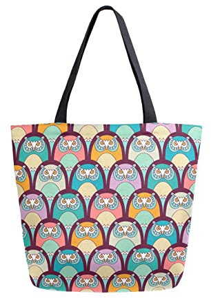 Reisetasche Süße Bunte Eule Schmucksäckchen Leicht Einkaufsbeutel Großer Kapazität Einkaufstten Für Fitnessstudio Sport Einkaufen
