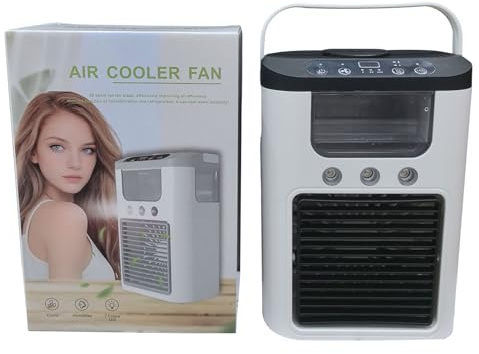Klima Ventilator,Tragbarer Luftkühl Ventilator Mit Nebelsprühfunktion - Tisch Luftbefeuchter Leise Und Wiederaufladbar, Zubehör Für Heiße Tage Für, Wohnung, Studentenwohnheim, Nachttisch Und