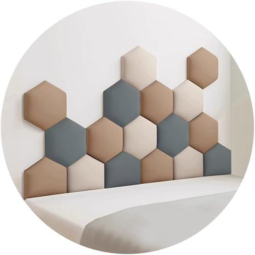 WEITINGKKK Rembourrage Mural, Panneaux muraux rembourrés Auto-adhésifs 3D for tête de lit, Chambre d'enfant, Multicolores, Plusieurs Tailles, 17 pièces(Brown,180x105cm)