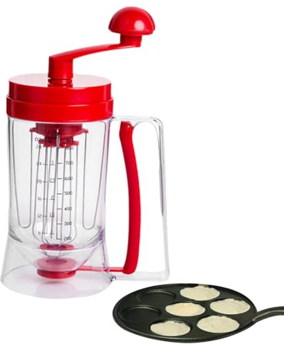 Pancake Dough Dispenser 900ml Pancake Dough Dispenser with Measuring Label - Dispenser Bottle for Cupcakes, Waffles, Muffins, and Cake