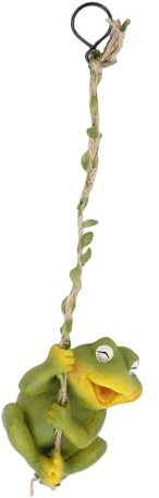 Topiky Estatua de Rana para Jardín, Figura de Rana Verde para Decoración Al Aire Libre, Figuras Colgantes de Animales, Porche, Patio, Decoración Exterior, de Cuerda de Escalada en una Vid para
