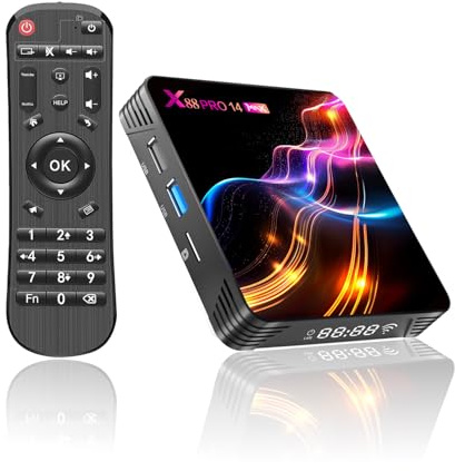Android TV Box 14.0, 2026 último 8K Android Box 4 GB de RAM 32 GB de ROM RK3528 WiFi 6 Ethernet 10/100 M Bluetooth 5.0 HDR10 HDMI 2.1 3D HD Smart TV Box Clientes de Streaming Multimedia PRO14 MAX