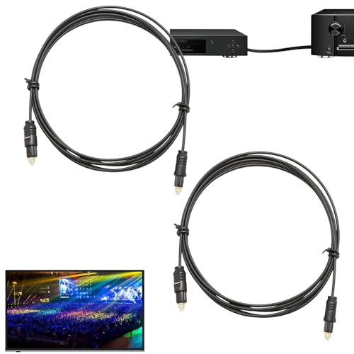 2 cavi audio ottici digitali per soundbar a TV, cavo in fibra ottica da 1,5 m con maggiore chiarezza per sistema home theater, kit di cavi ottici durevoli e a lungo termine, compatibilità affidabile e