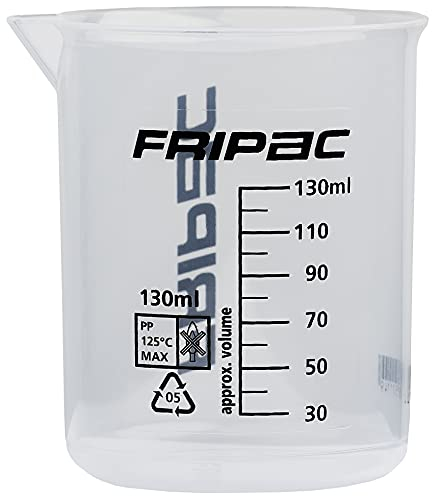 Fripac-Medis Messbecher mit Messskala von 30-130 ml, zum Abmessen von Flüssigkeiten/Feststoffen, transparent