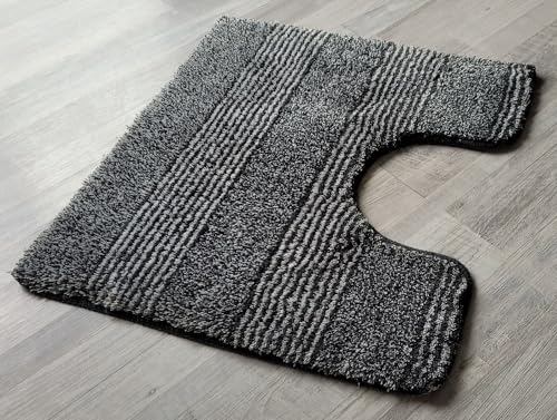 Badteppich Balance von Meusch, 905 Schiefer, 55 x 50 cm WC-Vorleger mit Ausschnitt