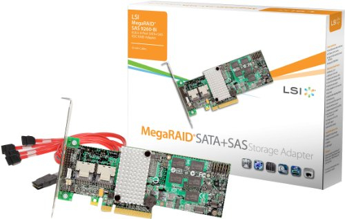 LSI MegaRAID SAS 9260-8i Carte SATA + SAS 6 Go/s à 8 Ports internes avec Interface hôte PCI-E 2.0 (Import Royaume Uni)