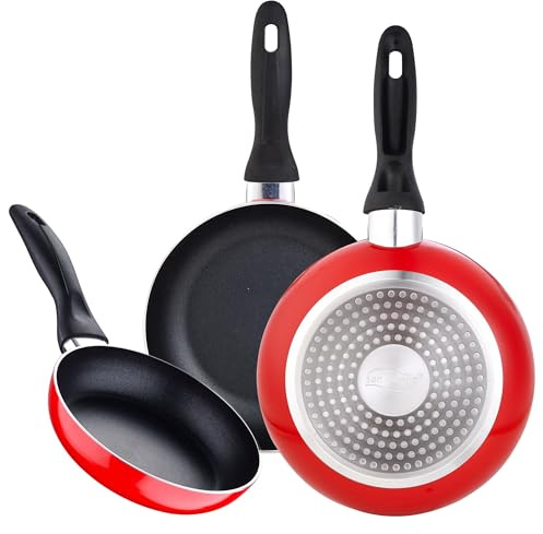 Juego de 3 sartenes de Ø16Ø20Ø24 aluminio prensado colección Navy Red