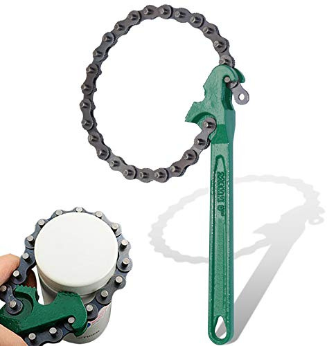boeray 9 Inch Heavy Duty Ratcheting Chain Wrench Reversible Oil Filter Tool Pipe Fittings Tools Fit Max 5 Inch Diameter With Toothed Chain