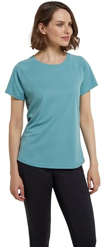 Mountain Warehouse Endurance Womens T-Shirt - IsoCool Ladies Top, UV Protection UPF30+ Tee, Breathable & High Wicking - for Spring Summer, Running, Travelling Pale Green (Plain) Women's Size 12