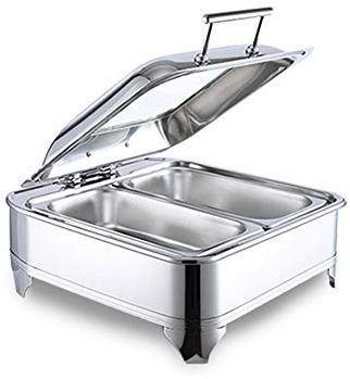 Aprilhp Food Warmers, Buffet Chafer Set Server Chafing Dish Stainless Steel Chafers for Parties Buffets Breakfast Restaurant, Keeps Food Warm, Catering Supplies Hotel Equipment, Square