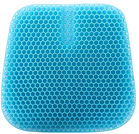 VAIYNWOM Gel Seat Cushion, Honeycomb Breathable Home Office Chair & Car Seat Cushions with Non-Slip Fabric Cover, 45 * 42 * 3cm, Blue