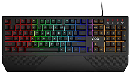 AOC GK200 Tastiera da gioco - Tastiera per PC con layout italiano, 25 tasti anti-ghosting, 25 tasti N rollover e cavo di 1,8 m