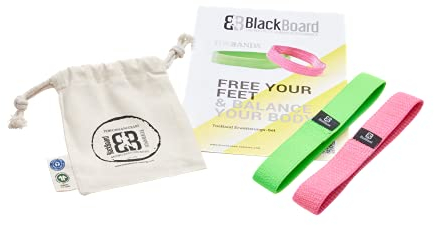 BlackBoard® ToeBands | Bandas de Resistencia Especiales para el pie y los Dedos | Fortalecimiento y movilización efectiva del pie | Fisioterapia | Bandas en Fuerzas Diferentes [2 Unidades]