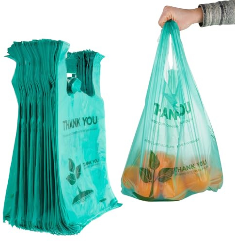 Stock Your Home Grocery Bags Disposable 200 Pack T Shirt Thank You Bags with Handles for Supermarket Groceries Produce Shopping Trash Small Baggies Bulk