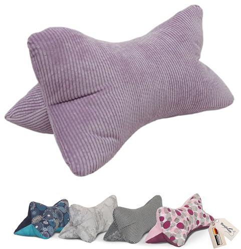 Leseknochen Nackenkissen Handmade in D, waschbar (Cord Flieder)