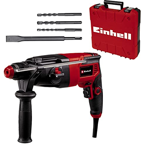 Einhell Bohrhammer TC-RH 620 4F Kit (620 W, pneumatisches Schlagwerk, 2,2 J Schlagstärke, Hammerbohren, Bohren, Meißeln mit & ohne Fixierung, SDS-Plus, Dauerlaufarretierung)