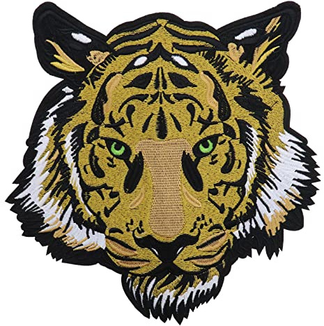 VGOL Grande toppa tigre ricamata termoadesiva da cucire applique per abbigliamento coperta tovaglie giacche decorazione fai da te accessori per panno di riparazione