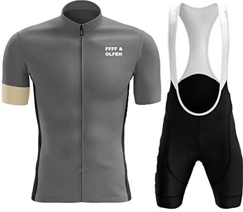 Traje Ciclismo Hombre Verano Conjunto Bicicleta Ropa MTB Maillot Bici Manga Corta con 9D Almohadilla De Gel para Bicicleta MTB Ciclista Bici (Gris Claro C,L)