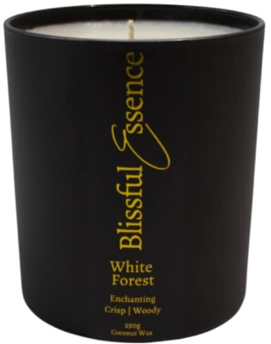White Forest - Pine & Eucalyptus, Natural Luxury Aromatherapy Scented Candles | 65hr Long Burning | 250g, Handmade UK