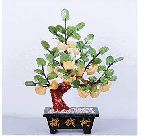 UNNS Kleiner Bonsai Natürliche Topas Bäume Edelstein Kristall Bonsai Glück Geldbaum for Glück Reichtum und Wohlstand-Home Büro Dekor Spirituelles Geschenk Künstliche Topfpflanzen