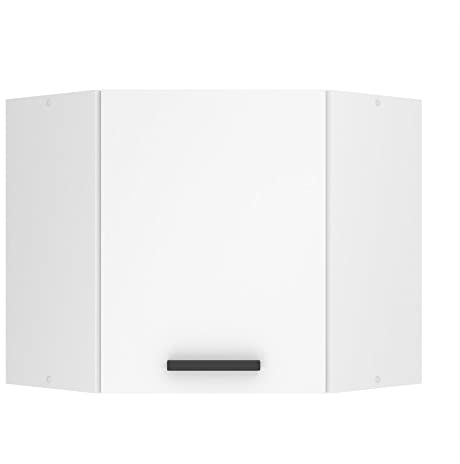 BELINI Meuble Haut Cuisine SGN60 I Meubles de Cuisine - Mural, Rangements, 1 Porte I Taille: 60 x 60 x 58 cm I Armoire Murale d'angle avec Poignée en Métal I Couleur: Blanc Mat