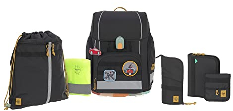 LÄSSIG 7-teiliges Schulranzen Set Kinder/School Set Boxy Unique Schwarz