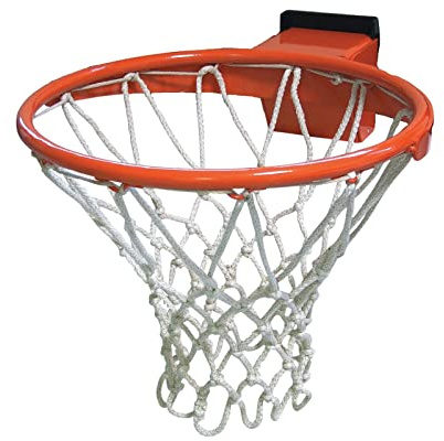 Wip Sport - Canestro da Basket Regolamentare Reclinabile con Anello in Tondo Pieno, Protezione Antifortunistica Brevettata, Sistema di Sgancio con Molle e Cordino per Attacco Rete, 45 cm di diametro