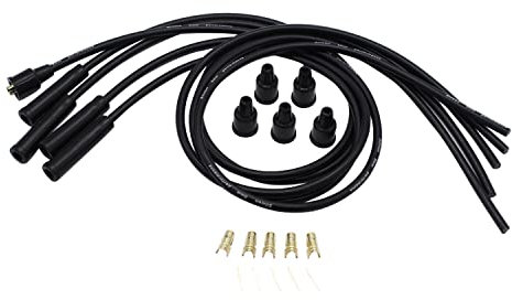 1 Set SHLPDFM Sparkplug leads Black Silicone 8mm 1m HT Leads Universal fits for 4 Cylinder Classic Cars