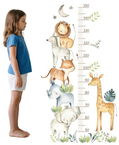 SJBAUTYO Kinder Höhe Diagramm Wandtattoo, Kids Messlatte Wachstum Diagramm Wandtattoo,Mess Baum Wandtattoo Wandsticker Kinderzimmer Messlatte KöRpergrößE Messen Wandsticker,Wald Tiere Wandsticker