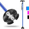Bastón Plegable con luz LED, Altura Ajustable fiable, Ligero, Plegable, con Mango en T y Base pivotante(Blau ...)