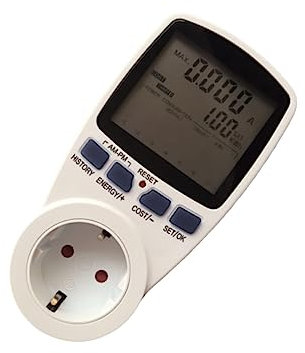 jojofuny Großer Lcd Voltmeter Amperemeter Stromzähler Mit Doppel-tarif Anzeige Stromverbrauchsmessgerät Steckdose Energieüberwachung Haushalt