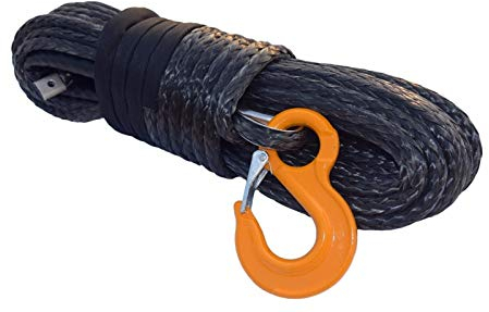 BomDog Abschleppseil, Schwarzes 12 Mm X 30 M Synthetisches Windenkabel, Uhmwpe-Seil, Abschleppseil Für Autos, Atv, Utv, Suv, Abschleppseil, Für Auto-Ersatzteile Mit Windenseil
