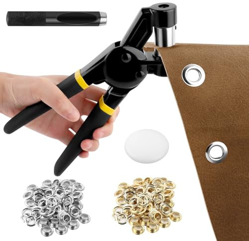talifoca Set di occhielli, 3/8 pollici, set di occhielli manuali, con 300 occhielli da 10 mm, per tessuto in pelle tarp