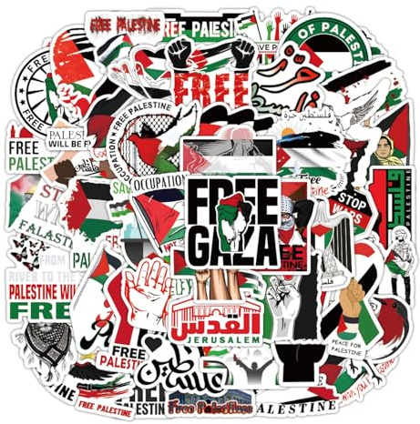AYNKH 100 Pcs Palestine Graffiti Stickers Free Palestine Stickers Palestine Bumper Stickers for Decorating Phone Cases, Water Cups, Suitcases, Fridges and Car Stickers