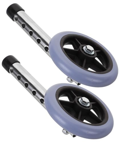 minkissy 1 Paar Laufrad Gehwagen Rad Gehwagen Zubehör Walker-Zubehör Universal-Gehräder Laufrollen Hochleistungs-Universallaufräder Mehrzweck-Universallaufräder Rostfreier Stahl