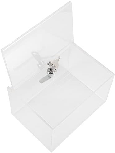 STOBOK Spendenbox Mit Schloss Aus Acryl Für Fundraising Öffentliche Wahlurne Abschließbare Spendenbox Vorschlagsbox Briefkasten Geeignet Für Tickets Und Stimmzettel