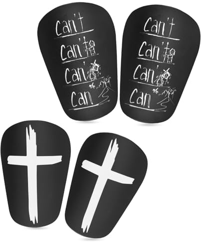 2 Paires Mini Protège-Tibias de Football, 8x5cm Style Croix et Lettre Petit Protège Tibia Protège-Tibias de Football Équipement de Protection pour Adolescents Adultes Garçons Filles