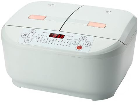 capacità 1,5L+1,5L, Nessuno spreco di pasti, Doppio Serbatoio Interno, cuociriso a Doppio Serbatoio, cuociriso Integrato Intelligente Multifunzionale, Piccolo cuociriso Integrato a Doppio Controllo