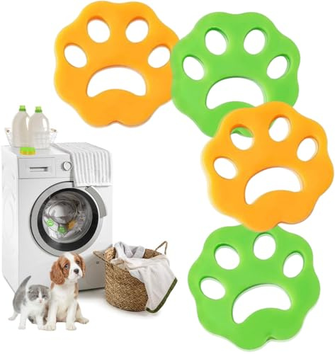 Anti fussel bälle waschmaschine, Hair remover wash machine, Wolltrocknerbälle, 4 Stücke Tierhaarentferner Waschmaschine