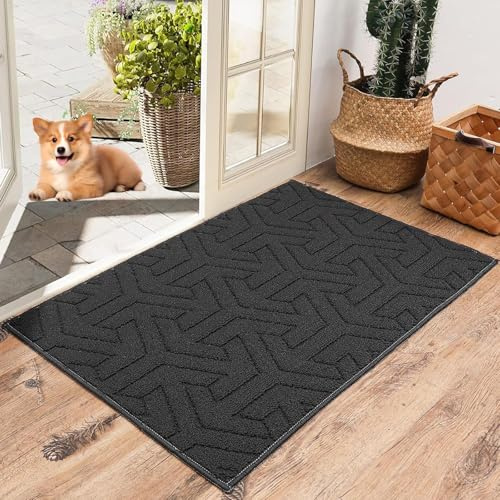 KMVIZI Fußmatte Innen 90x150cm, Schmutzfangmatte Innen, rutschfeste Fussmatte Waschbar, Eingangsteppich, Sauberlaufmatte Saugstarke, Teppich Läufer für Eingang, Küche, Patio, Flur, Garten