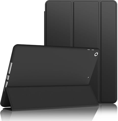 Yisica Protective Cover for iPad 9th Generation Case 2021/iPad 8th Generation Case 2020/7th Gen 2019, Tri-Fold Slim Tablet Cover with Auto Wake/Sleep, Full-Body Protection Anti-Fingerprint Black