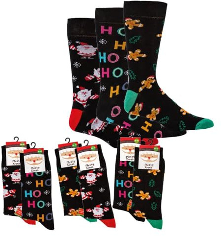 foot-art 2 Paar Weihnachtssocken Unisex Baumwollmix Winter Motivsocken für Weihnachten, Nikolaus, Advent Geschenk-Idee