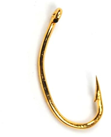 50 stücke Gold Gebogene Nymphe Fliegen Binden Haken Scud Garnelen Puppen Larven Caddis Emerges Forelle Angeln Köder for