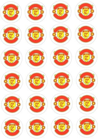 Man United edible cupcake rice toppers