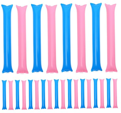 BESPORTBLE 60PCS Inflatable Cheering Sticks Lightweight Noisemakers for Basketball Football Sports Events School Team Spirit Party Props Blue Pink